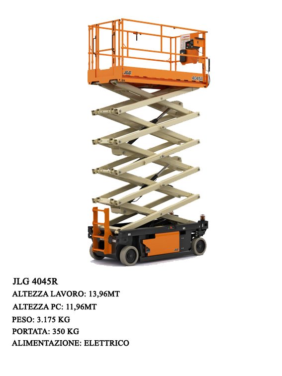 JLG's new 4045R electric scissor is characterized by a 1.14 m width that allows it to move with particular agility and precision even in confined spaces, both during translation and elevation.
